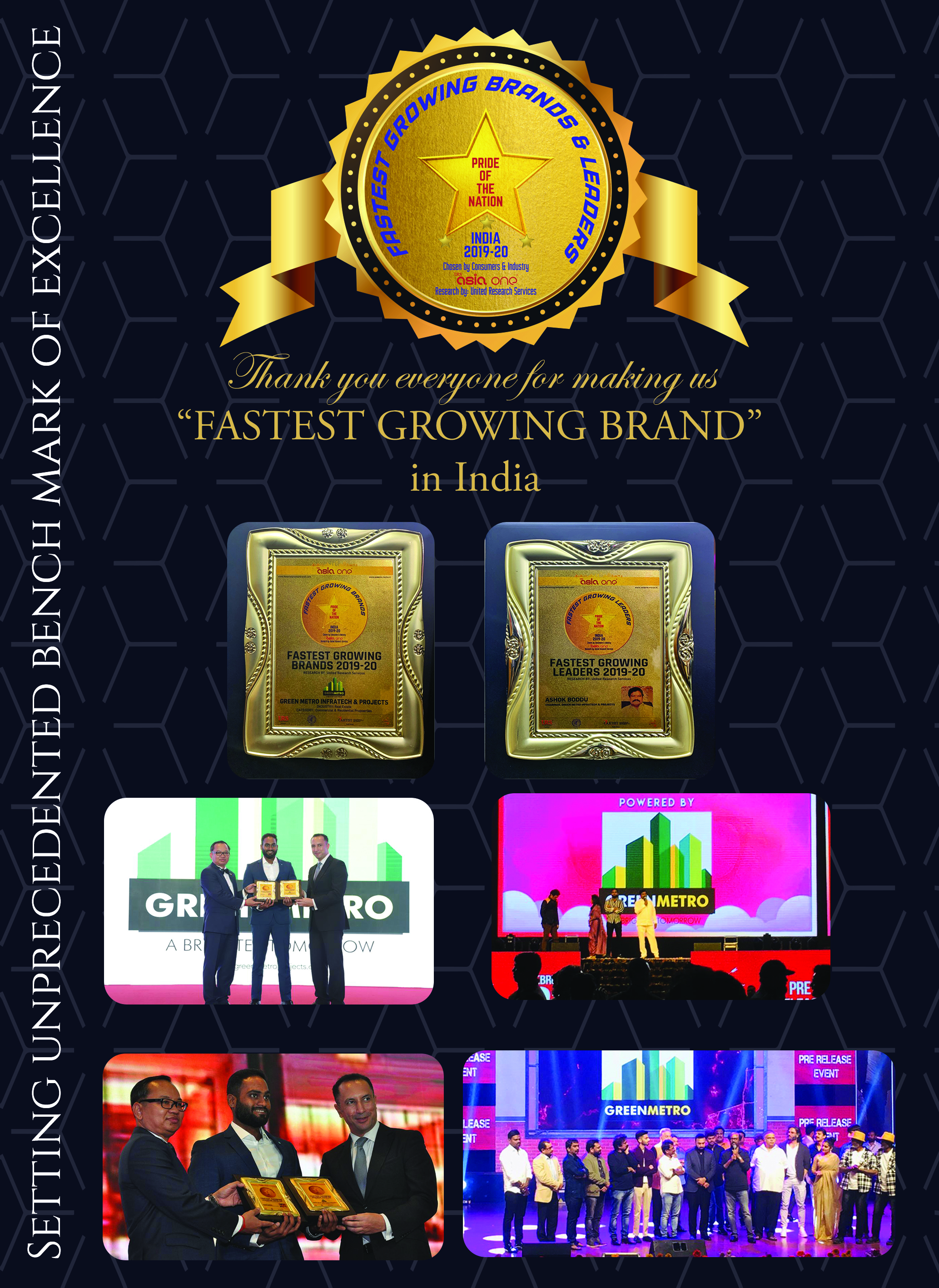 Awarded as fastest Growing Brand in India 2019-2020